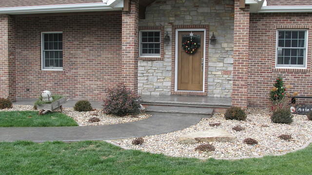 Stamped walk and porch